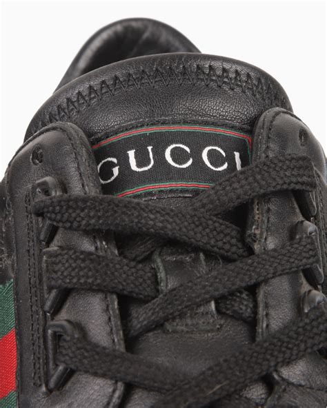 tenis gucci feminino preto|Tênis Gucci Guccissima Web Preto Original .